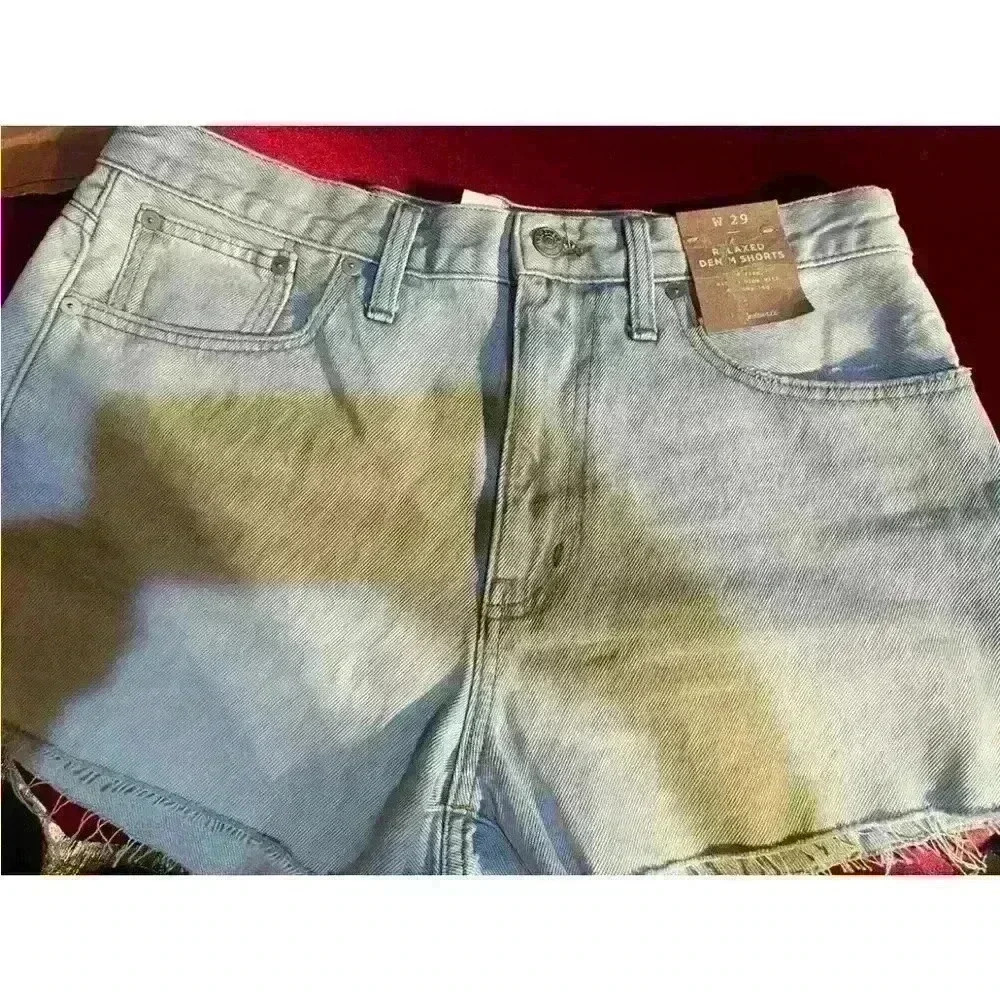 Madewell NWT Women's Relaxed Denim Shorts Size 30 New Raw Hem